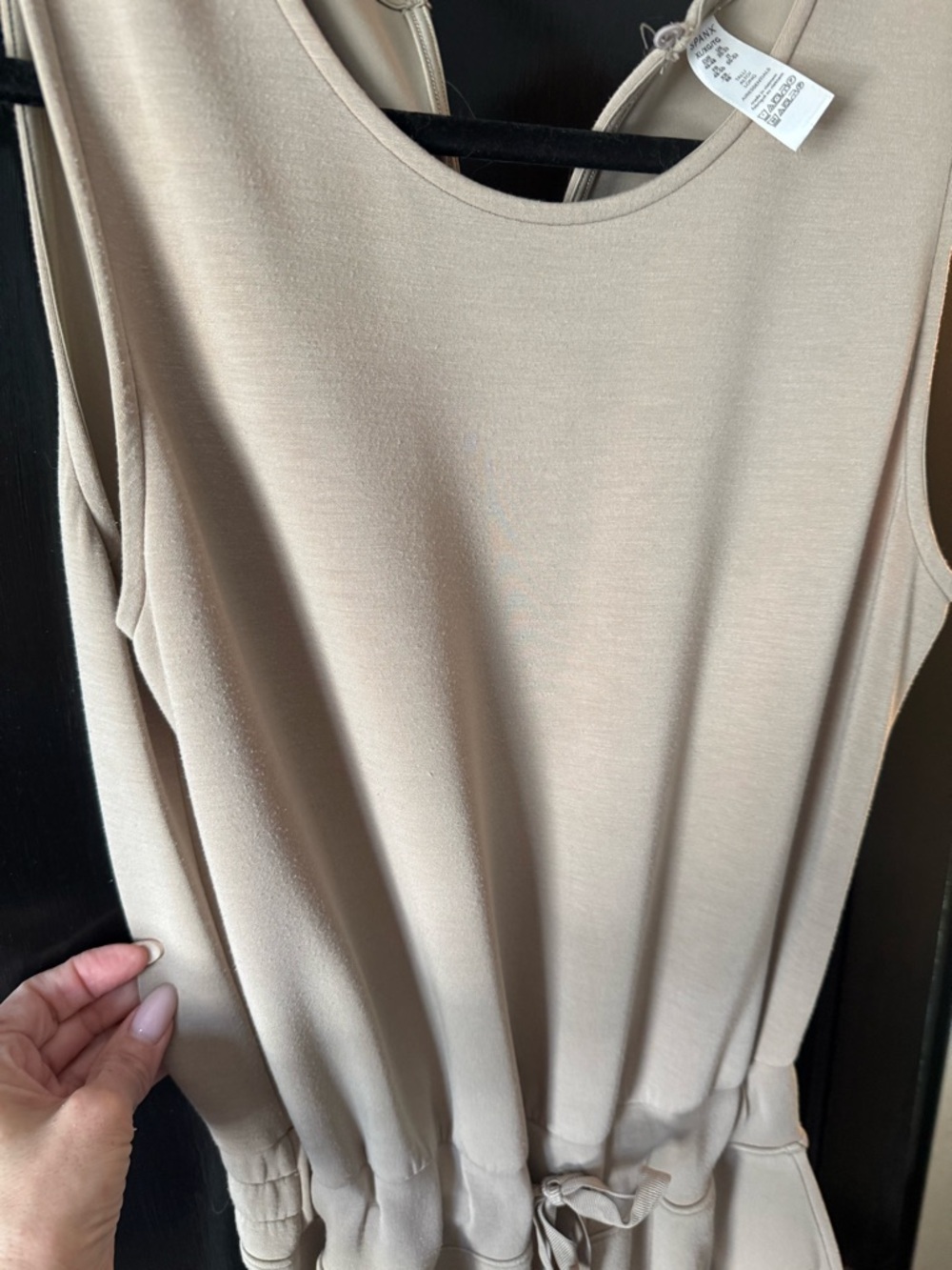 Spanx Air Essentials Sleeveless Knit Jumpsuit in Beige XL/tall length - Picture 3 of 4